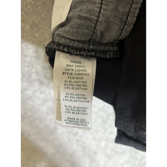 Frame Denim Le High Skinny‎ Jeans Womens Size 26 Stretch Black Made in USA - Picture 7 of 11